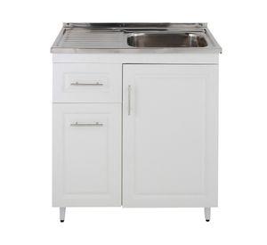 Kit mueble lavaplatos 80x50 cm izquierdo PI80 blanco