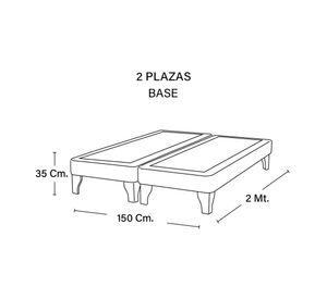 Base cama europea 2 plazas base dividida Zen azul petróleo