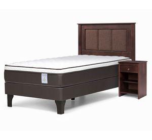 Cama europea 1 plaza New style 4 Plus + set Rachel café