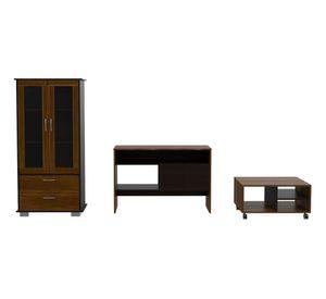 Vitrina + arrimo + mesa de centro Classic caramelo/wengue TuHome