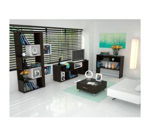 Rack TV 40'' + mesa centro + biblioteca + arrimo Beijing wengue TuHome