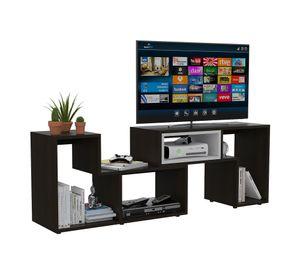 Rack extensible TV 40'' + mesa centro + biblioteca cubo wengue TuHome