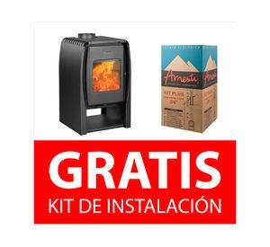 Estufa a leña Nordic 450 13 kW + kit Plus 6"