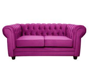 Sofá 2 cuerpos Chesterfield felpa