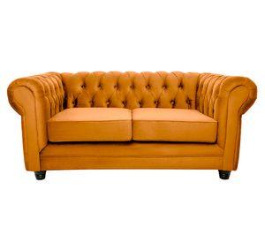 Sofá 2 cuerpos Chesterfield felpa