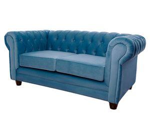 Sofá 2 cuerpos Chesterfield felpa