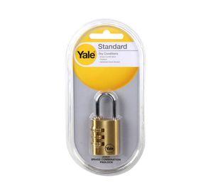 Candado viajero con clave 3 diales locker/maleta/mochila bronce 30mm Y150 Yale