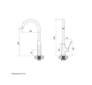 Monoblock lavaplatos Eleganza grafito brillante