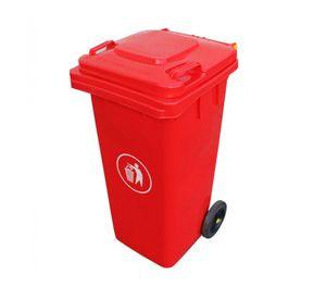 Basurero 120 litros rojo