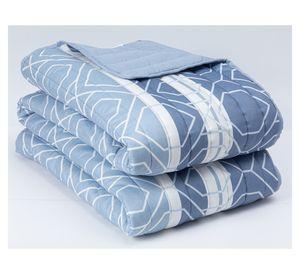 Quilt Rayas azul 2 plazas