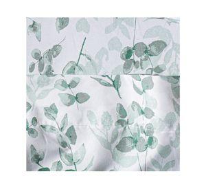 Juego de sábanas 1.5 plazas microfibra Estampadas Hojas verde