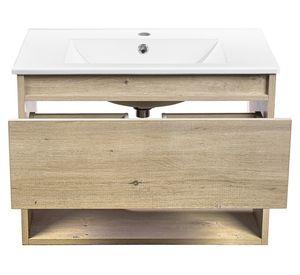 Mueble vanitorio Belle Nogal 60 cm + cubierta