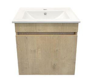 Mueble vanitorio Moyen Nogal 50 cm + cubierta