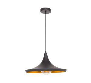 Lámpara colgante 40 W E27 luz cálida Beat shade wide negro