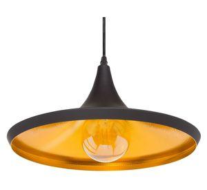 Lámpara colgante 40 W E27 luz cálida Beat shade wide negro