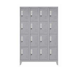 Locker 4 cuerpos 16 puertas gris Maletek