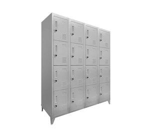 Locker 4 cuerpos 16 puertas gris Maletek