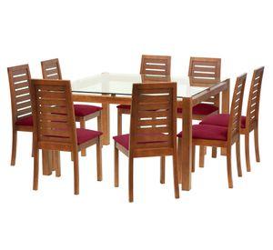 Juego de comedor 8 sillas Barcelona rojo Latam Home