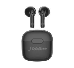 Audífono tws fiddler FD-COLORS23B bluetooth + cable tipo C negro mate