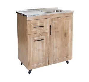 Mueble lavaplatos 80 cm + 3 espacios café Domsa