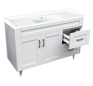 Mueble vanitorio 120 cm BM-Deluxe-120SKB+F-1 blanco Domsa