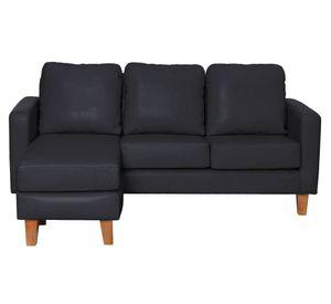 Sofá seccional Venecia PU negro