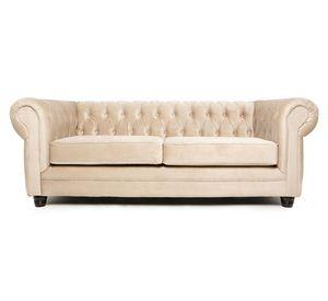 Sofá 3 cuerpos Chesterfield felpa