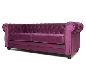 Sofá 3 cuerpos Chesterfield felpa