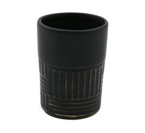 Portacepillo cerámico negro
