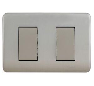 Interruptor doble iridium champagne mod beige Schneider