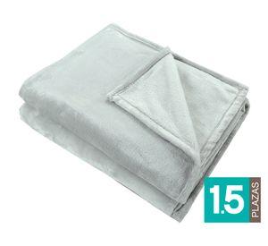 Frazada Flannel gris 1.5 plazas