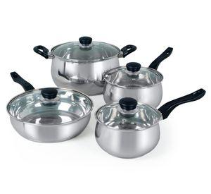 Batería Cocina Rametto Acero inoxidable Plateado 8 Piezas 6.5 Litros