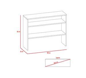 Rack TV 40'' + mesa centro + biblioteca + arrimo Beijing rovere TuHome