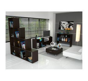 Rack TV 40'' + mesa centro + biblioteca + arrimo Beijing wengue TuHome