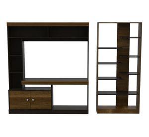 Estante TV 55" biblioteca caramelo wengue