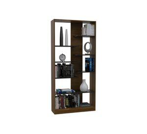 Mesa de centro + arrimo + biblioteca Classic caramelo/wengue TuHome