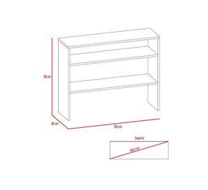 Mesa de centro TV 40'' + rack extensible + biblioteca+ arrimo Beijing rovere TuHome