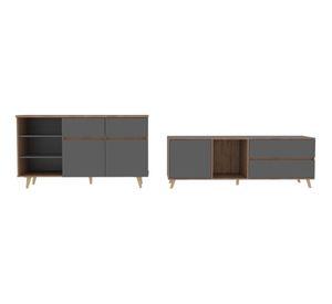 Rack TV 60'' + buffet Salem miel/plomo TuHome