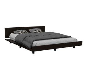 Cama 2 plazas + 2 veladores Kaia wengue/miel TuHome