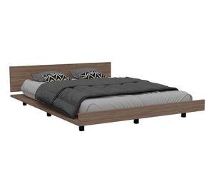 Cama 2 plazas + 2 veladores Kaia miel/blanco TuHome