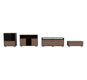 Rack TV 70'' + bar+ arrimo + mesa de centro Fraktal habano/miel TuHome