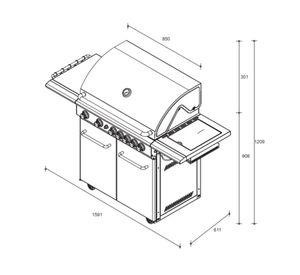 Parrilla a gas 7 quemadores Smart FDV