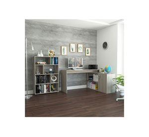 Set escritorio + biblioteca Office 8 ceniza TuHome
