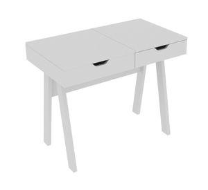 Tocador escritorio organizador + espejo PE blanco 1 cajón