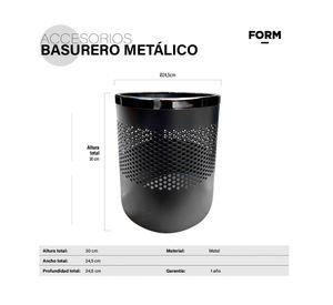 Basurero metálico blanco 3 litros Form Office