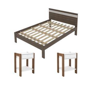Marquesa Cama 2 plazas 195cm patas + velador Tecnomobili