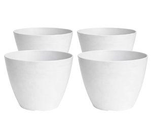 Set 4 maceteros Bio Bamboo Actual blanco 18x24 cm