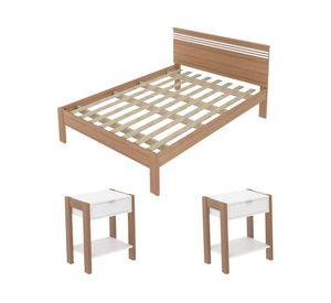 Marquesa Cama 2 plazas 195cm patas + velador Tecnomobili