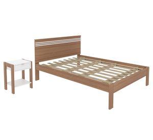 Marquesa Cama 2 plazas 195cm patas + velador Tecnomobili