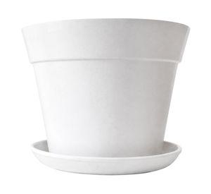 Set macetero + plato Bio Bamboo Clásico blanco 17x25 cm